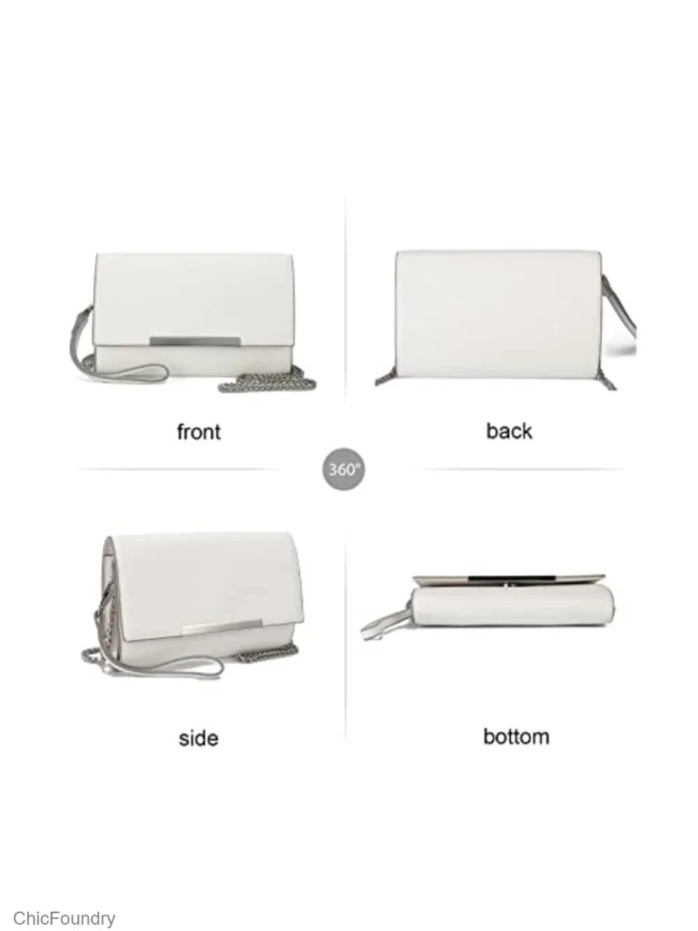Vegan Leather Convertible Wristlet Evening Bag Clutch Purse for Women